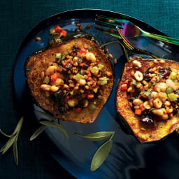 Farro-and-White-Bean-Stuffed Acorn Squash