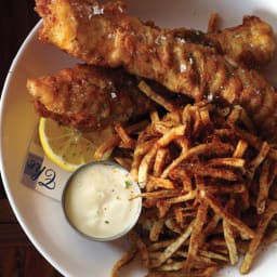 Fish and Chips with Malt Vinegar Mayonnaise