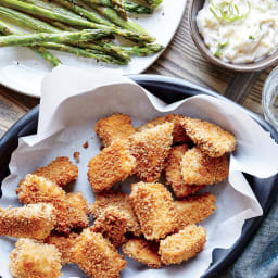 Fish Nuggets with Crispy Asparagus "Fries"