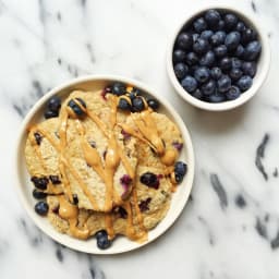 Flourless Vegan Blueberry Lemon Pancakes