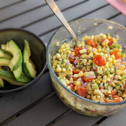 Fresh Corn Salad with Avocado & Basil