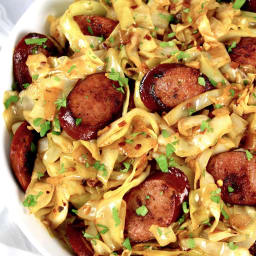 Fried Cabbage and Sausage