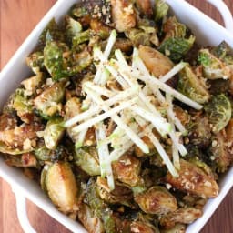 Fried Whiskey Glazed Brussels Sprouts