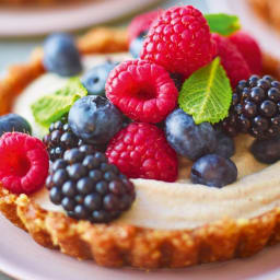 Fruity Berry Tarts With Vanilla Cashew Cream