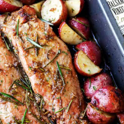 Garlic and Rosemary Balsamic Roasted Pork Loin