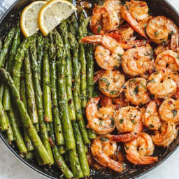 Garlic Butter Shrimp with Asparagus