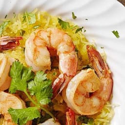 Garlic Shrimp with Cilantro Spaghetti Squash