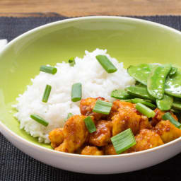 General Tso's Chickenwith Sautéed Snow Peas and Jasmine Rice