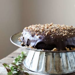 Gluten-free Brownie Cake with Cookie Dough Filling