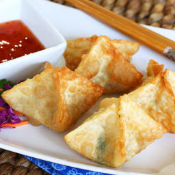 Goat Cheese and Bacon Wontons with Dipping Sauce