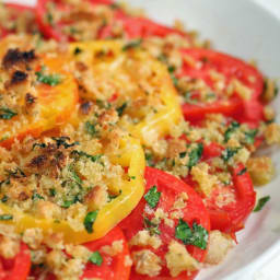 Gratineed Tomatoes with Asiago and Fresh Herbs