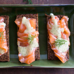 Gravlax With Caraway, Coriander, and Mustard-Dill Sauce