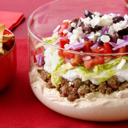 Greek Layered Dip With Pita Chips