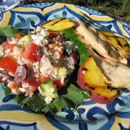 Greek-style rice salad