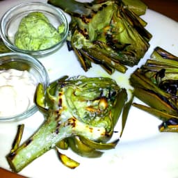 Grilled Artichokes with Grilled Lemon Mayonnaise