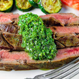 Grilled Flank Steak w/Chimichurri Sauce