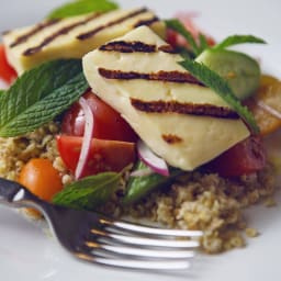 Grilled Halloumi and Freekeh Salad
