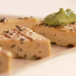 Grilled Herbed Tofu with Avocado Cream