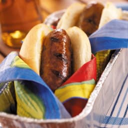 Grilled Honey-Mustard Brats