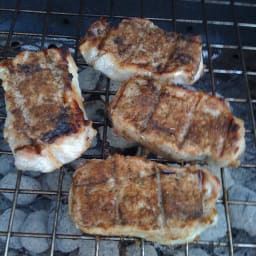 Grilled Jerk Pork Chops with Jerk Compound Butter