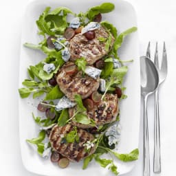 Grilled Pork with Arugula-and-Grape Salad