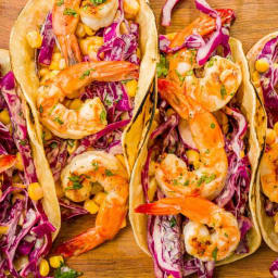 Grilled Shrimp Tacos with Sriracha Slaw