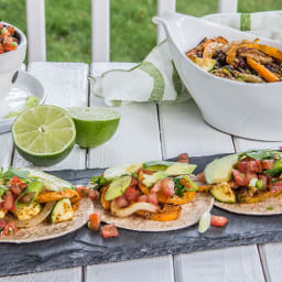 Grilled Vegetable and Black Bean Fajitas