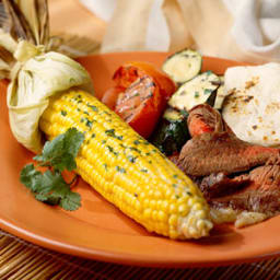 Grilled Vegetables with Cilantro Butter