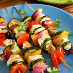 Grilled Tofu Skewers with Sriracha Sauce