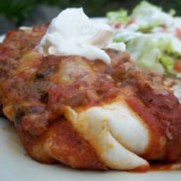 Ground Beef and Texas Bean Enchiladas