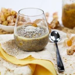 Ground Cherries and Wheat Berries Overnight Chia Seeds Pudding