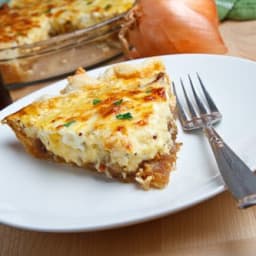 Guinness Braised Onion and Aged White Cheddar Quiche