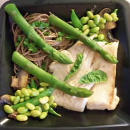 Halibut with Soba Noodles