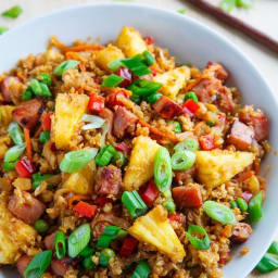 Ham and Pineapple Fried Cauliflower Rice