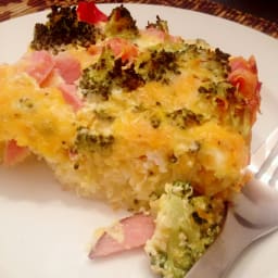 Ham & Broccoli Quiche with Potato Crust