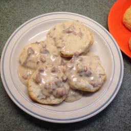 Ham (Sausage) Gravy and Biscuits