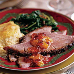 Ham with Bourbon, Molasses, and Pecan Glaze