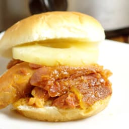 Hawaiian Crockpot Ham Sandwiches