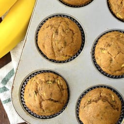 Healthier Zucchini Banana Bread Muffins