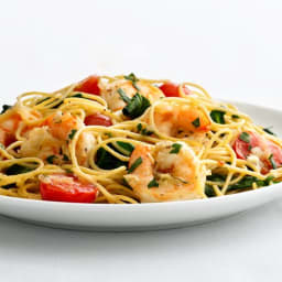 Healthified Garlic Shrimp Pasta