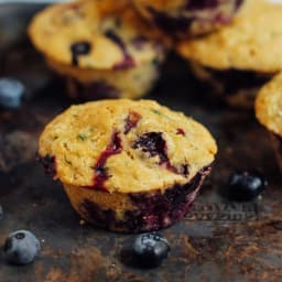 Healthy Blueberry Zucchini Cornbread Muffins