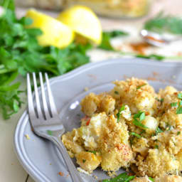 Healthy Crab Cake Mac & Cheese