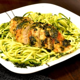 Healthy Pesto Chicken and Zoodles