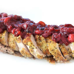 Herb Crusted Pork Tenderloin w/ Cranberry Chutney