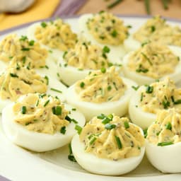 Deviled Eggs with Lemon Zest, Capers and Chives