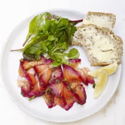 Home-cured beetroot gravadlax