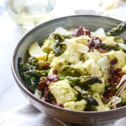 Homemade Ricotta Gnocchi with Asparagus Pesto