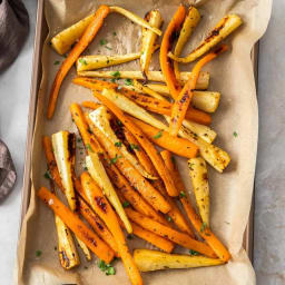 Honey Roasted Parsnips and Carrots