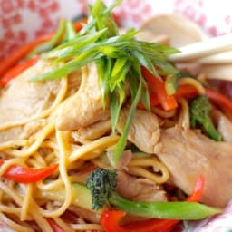 Honey soy chicken noodle stir fry recipe