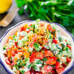 Israeli Salad with Goat Cheese